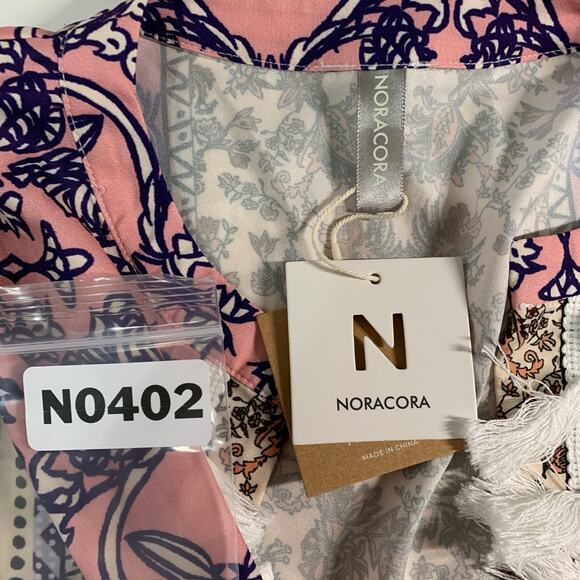 NoraCora XXL NEW Womens Boho Floral Print Lace Trim Dress Tassel Detail - Picture 3 of 8